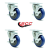 Service Caster Regency 600CSW415WB U-Boat Utility Cart Caster Replacement Set - REG-SCC-20S414-PPUB-BLUE-TLB-TP2-4